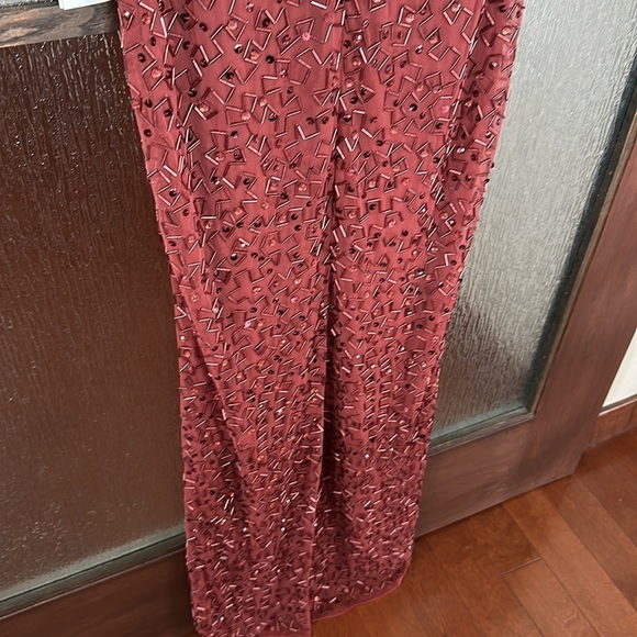 Mac Duggal Red Sequin Maxi Gown with V-Neck for Wedding Guest size 4 nwt - Picture 14 of 14